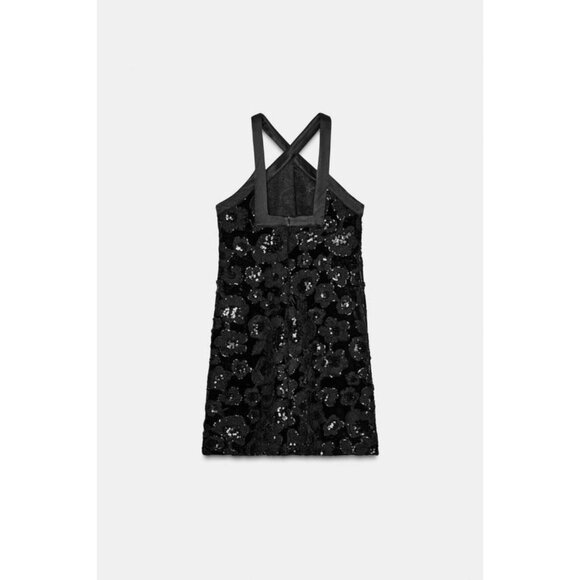 ZARA COMBINATION SEQUIN MINI DRESS - Picture 7 of 8